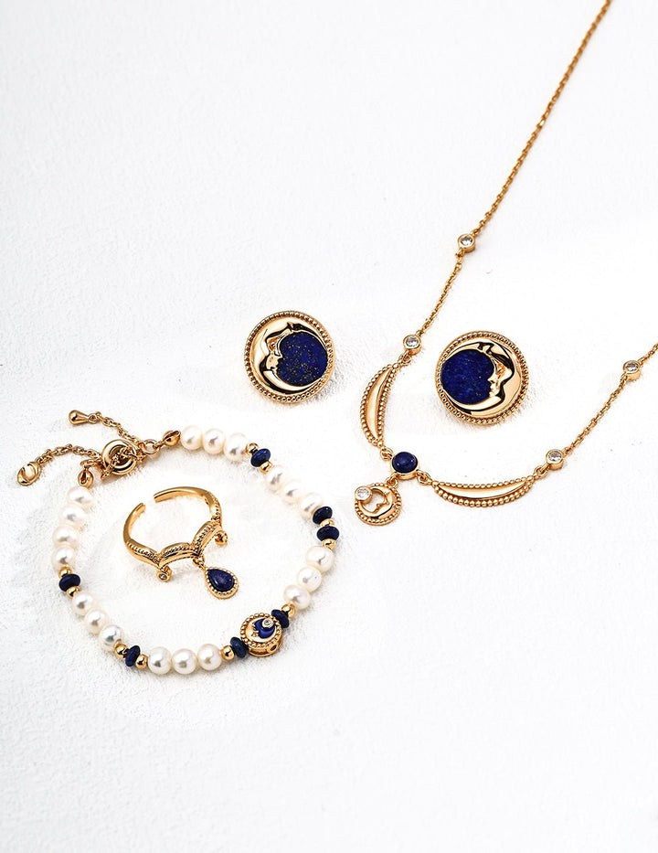 Mystic Eye of Clarity – Lapis Lazuli & Pearl Protection Bracelet - GEM Spirit - SL0173 - 2 - CRYSTALS - jewelry - 