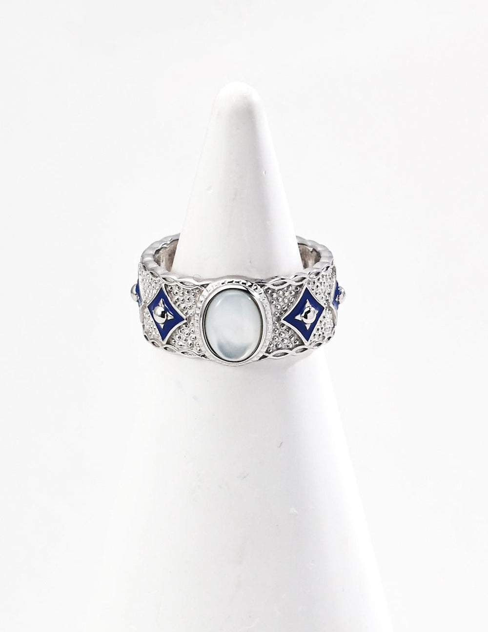 Stellar Crown｜Dual - Band Celestial Ring (Lapis Lazuli / Mother of Pearl) - GEM Spirit - CRYSTALS - five elements energy - jewelry