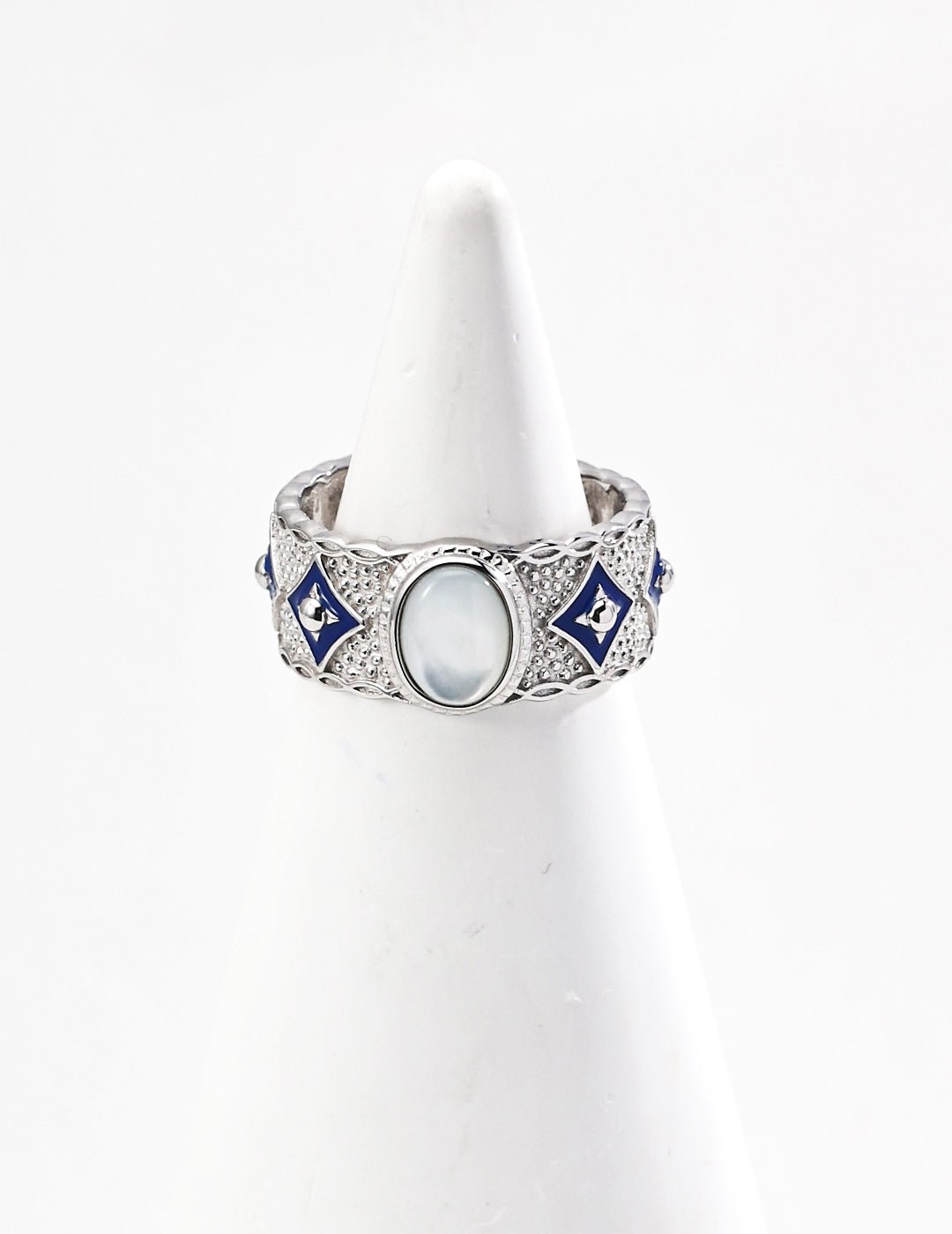 Stellar Crown｜Dual - Band Celestial Ring (Lapis Lazuli / Mother of Pearl) - GEM Spirit - CRYSTALS - five elements energy - jewelry